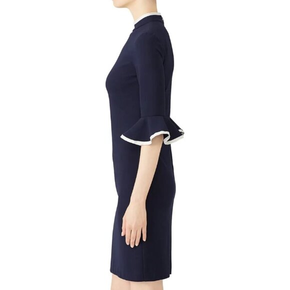 Alexia Admor Navy Tipped Mock Neck Dress size large - Picture 3 of 4